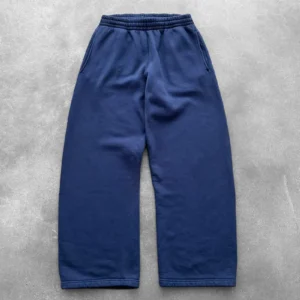 Akimbo Straight Leg Sweatpants Navy front view with relaxed fit and soft fabric