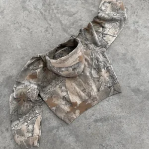 Akimbo Club Realtree Zip Up Hoodie back view showing Realtree camouflage pattern and relaxed fit