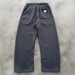 Akimbo Straight Leg Sweatpants Charcoal back view showing straight-leg design