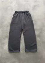 Akimbo Straight Leg Sweatpants Charcoal front view with relaxed fit and everyday style