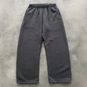 Akimbo Straight Leg Sweatpants Charcoal front view with relaxed fit and everyday style