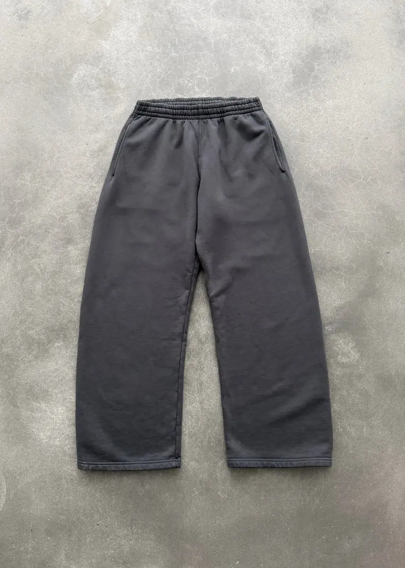 Akimbo Straight Leg Sweatpants Charcoal Front View Akimbo Straight Leg Sweatpants Charcoal front view with relaxed fit and everyday style