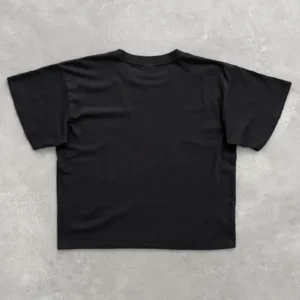 Akimbo Chain-Peeker Mid-Weight Tee Black front view streetwear t-shirt
