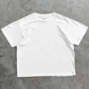 Akimbo Chain-Peeker Mid-Weight Tee White front view streetwear t-shirt