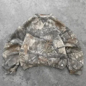 Akimbo Crewneck Realtree Camo front view with classic camouflage pattern