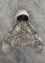 Akimbo Club Realtree Zip Up Hoodie front view with full zip design and Realtree camouflage pattern