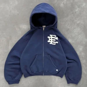 Eric Emanuel Akimbo Zip Up front view with full zip closure and relaxed fit