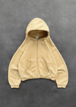Akimbo ZIP-UP HOODIE Sun Faded Yellow heavyweight cotton zip hoodie