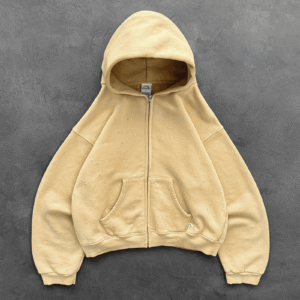 Akimbo ZIP-UP HOODIE Sun Faded Yellow heavyweight cotton zip hoodie