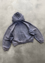 Akimbo Watch-Peeker Zip Up Hoodie - Sun Faded Eggplant back view