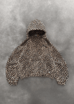 Akimbo Range Hoodie - Leopard front view showing hood and chest design