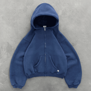 Akimbo ZIP-UP HOODIE Navy cotton zip-up hoodie