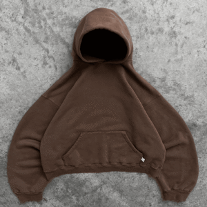 Akimbo Hoodie Coffee zip-up hoodie front view