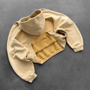 Akimbo Hoodie- Sun Faded Yellow back view showing rear design and fit