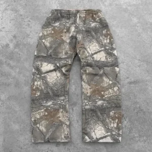 Akimbo Realtree sweatpants front view showing straight leg fit and camo pattern on a plain background