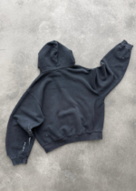 Akimbo Hoodie Watch Peeker Zip-Up - Faded Black back view