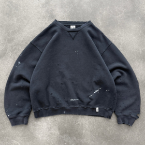 Akimbo Crewneck Watch-Peeker Faded Black front view
