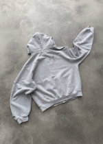 Akimbo Hoodie Watch-Peeker Zip-Up - Heather Grey back view