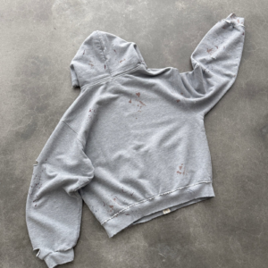 Akimbo Hoodie Watch-Peeker Zip-Up - Heather Grey back view