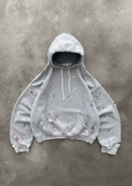 Akimbo Hoodie Watch-Peeker - Heather Grey front view