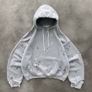 Akimbo Hoodie Watch-Peeker - Heather Grey front view