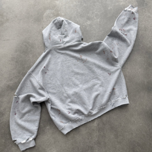 Akimbo Hoodie Watch-Peeker - Heather Grey back view