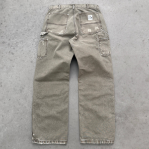 Canvas Double Knees Faded Olive back view workwear pants