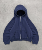 DISTRESSED PRO WORK ZIP UP - NAVY front view by Akimbo