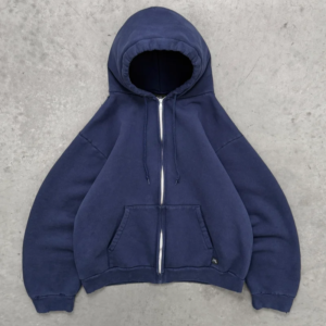 DISTRESSED PRO WORK ZIP UP - NAVY front view by Akimbo