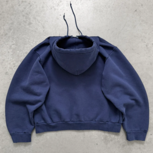 DISTRESSED PRO WORK ZIP UP - NAVY back view by Akimbo