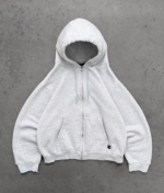 AKIMBO DISTRESSED PRO WORK ZIP UP - HEATHER GREY front view
