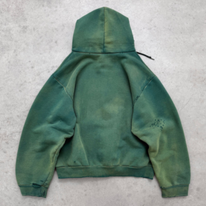 AKIMBO Distressed Pro Work Zip Up - Faded Green back view