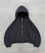 AKIMBO DISTRESSED PRO WORK ZIP UP - BLACK front view