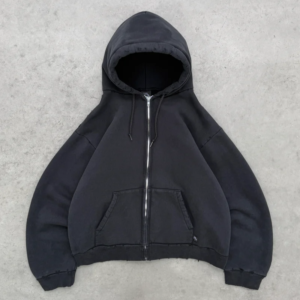 AKIMBO DISTRESSED PRO WORK ZIP UP - BLACK front view