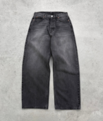 AKIMBO BAGGY 5 POCKET JEAN - FADED BLACK front view