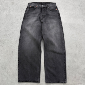 AKIMBO BAGGY 5 POCKET JEAN - FADED BLACK front view