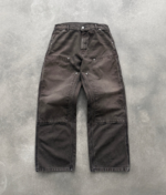 AKIMBO Canvas Double Knee Pants Dark Brown front view