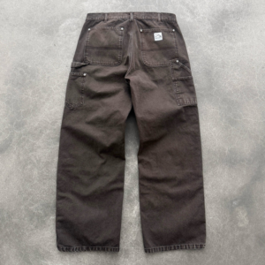 AKIMBO Canvas Double Knee Pants Dark Brown back view