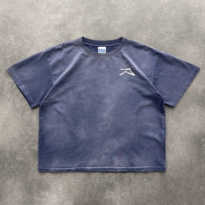 AKIMBO Chain-Peeker Mid-Weight Range Tee Sun Faded Eggplant front