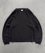STONEWASHED THERMAL LONGSLEEVE - BLACK front view