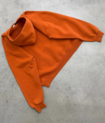 Akimbo Faded Orange Tech Russell Hoodie-1990s back view