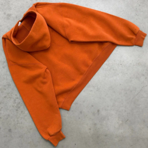 Akimbo Faded Orange Tech Russell Hoodie-1990s back view