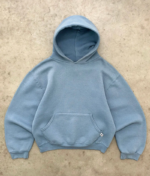 Akimbo Faded Sky Blue Russell Hoodie-2000s front view
