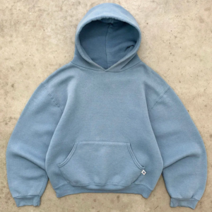 Akimbo Faded Sky Blue Russell Hoodie-2000s front view
