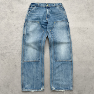 Akimbo Denim Double Knees - Mid Wash front view