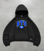 Akimbo BYU - Blackout Hoodie in black, front view