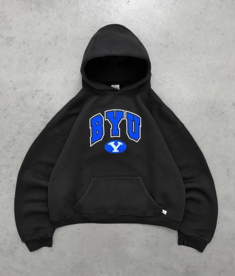 Akimbo BYU Blackout Hoodie - Front Akimbo BYU - Blackout Hoodie in black, front view
