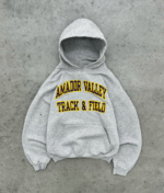 Akimbo Track And Field Heather Grey Russell Hoodie-1990s front view