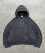 Akimbo Sun Faded Black Honda Hoodie-2000s front view