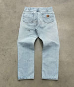 Akimbo Distressed Faded Light Blue Carhartt Jeans-1990s back view